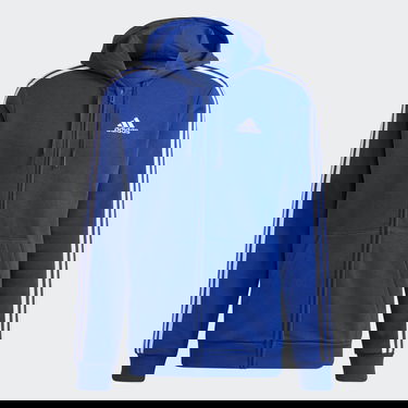 Mikina adidas Performance Essentials Fleece 3-Stripes Full-Zip Hoodie Modrá | H12181, 1