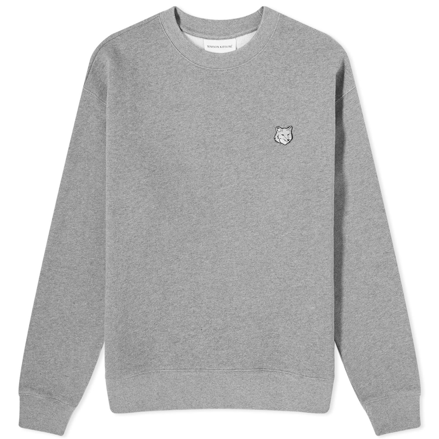 Sveter MAISON KITSUNÉ Patch Comfort Crew Sweat Šedá | MM00316KM0307-H131, 0