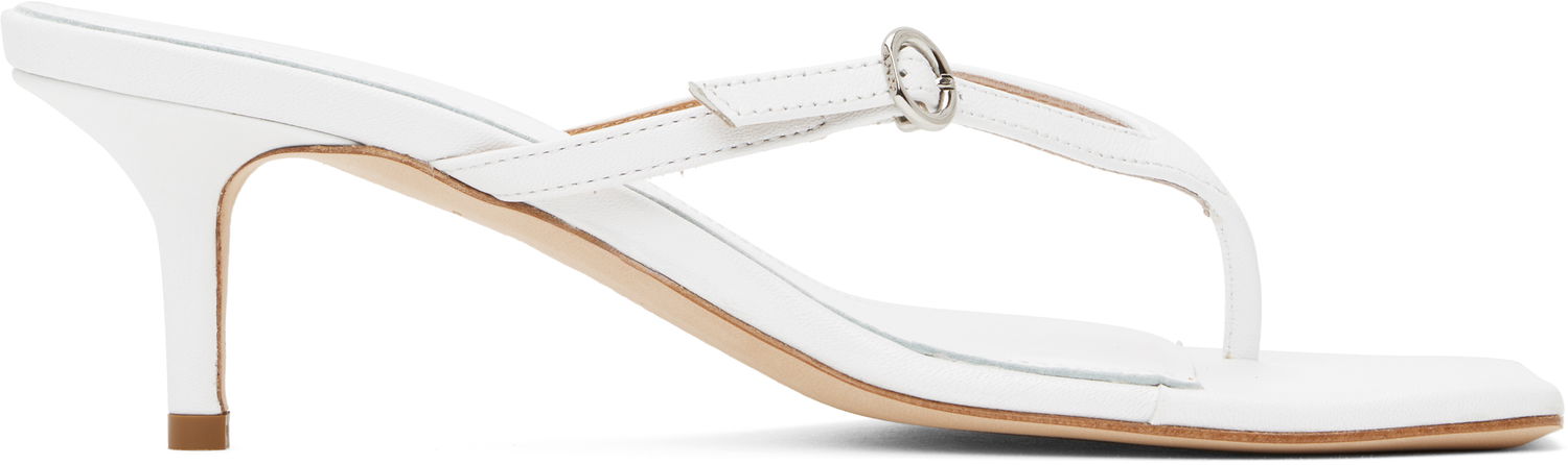 Doplnky Aeyde Aeyde Leigh Leather Toe-Post Heeled Sandals Biela | A11-HS-GAIS55TB162-SS25-1020-007, 0