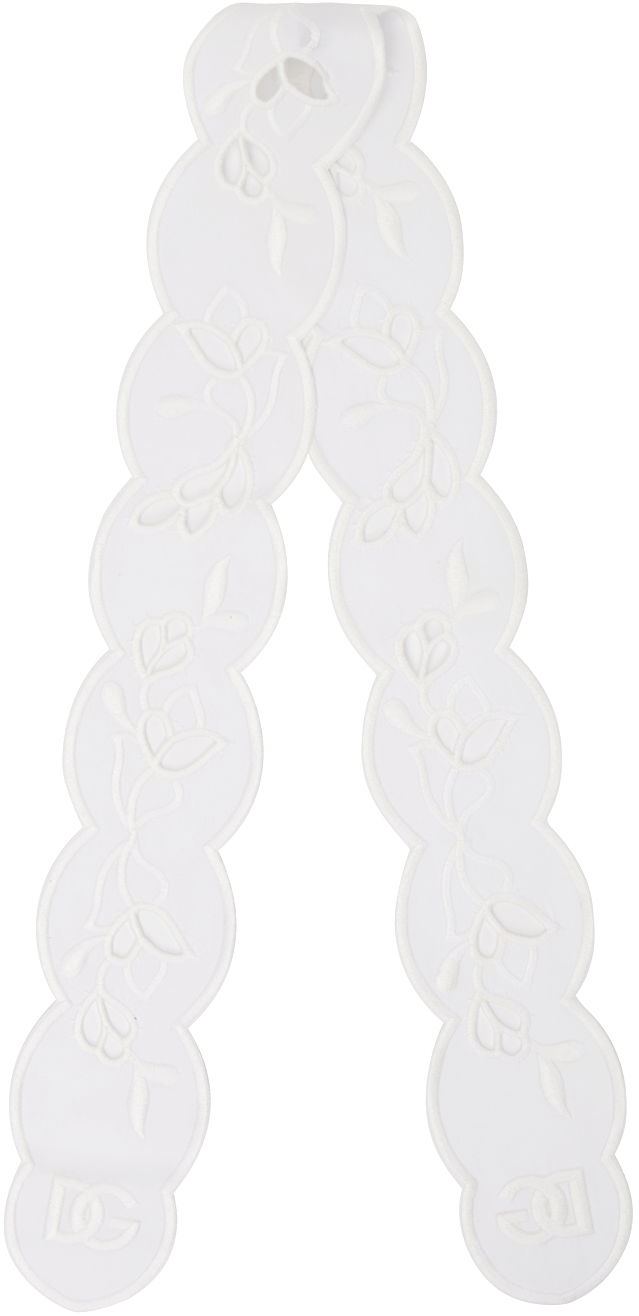 Šál Dolce & Gabbana Dolce&Gabbana Broderie Anglaise Headscarf Biela | FS215ZGDCL5, 0