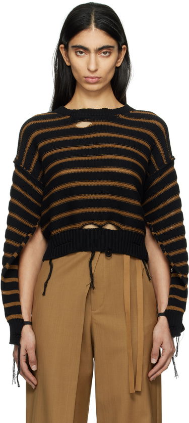Sveter Maison Margiela MM6 Maison Margiela Striped Distressed Crewneck Sweater Rôznofarebný | S52HL0042 M13080, 0