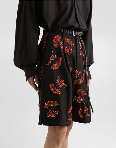 Šortky Dolce & Gabbana Dolce & Gabbana Twill Shorts with Coral Embroidery Čierna | GP10FZFU6X8N0000, 3