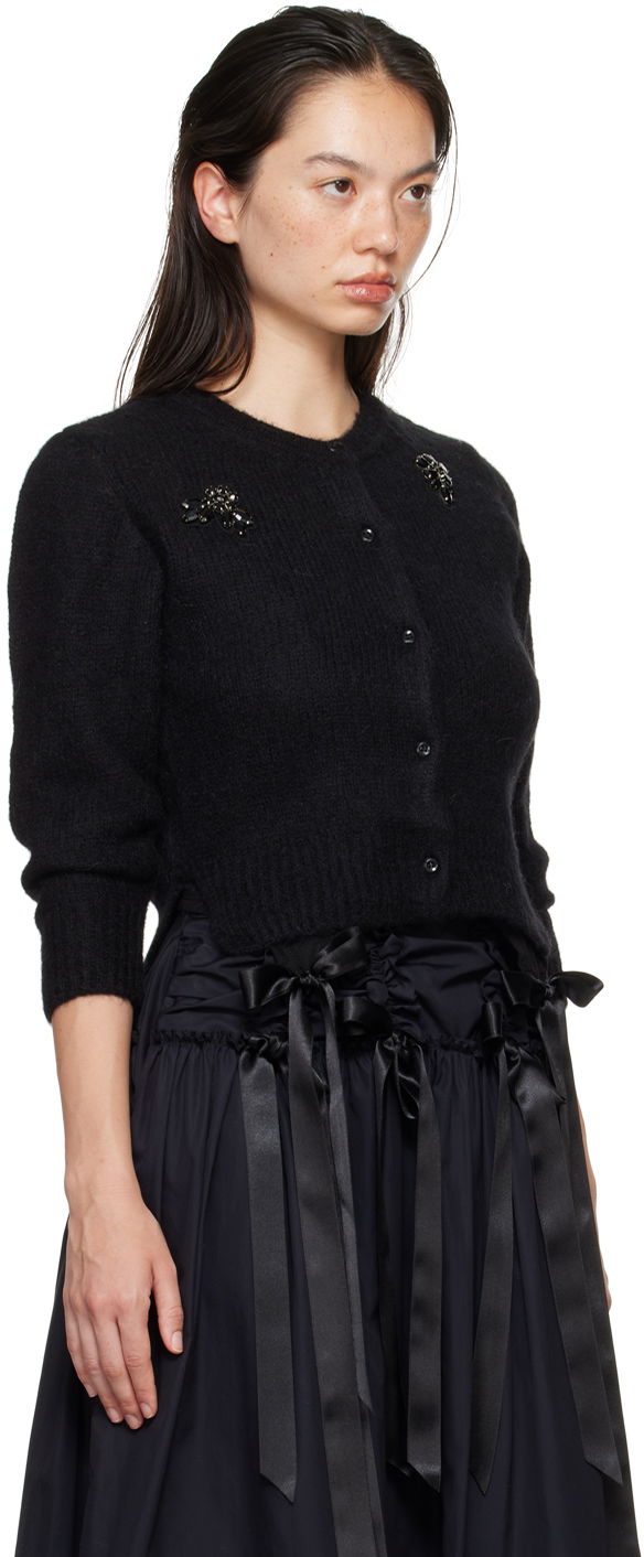 Sveter Simone Rocha Simone Rocha Cropped Alpaca Knit Cardigan Čierna | MIMK2TB 0657, 1