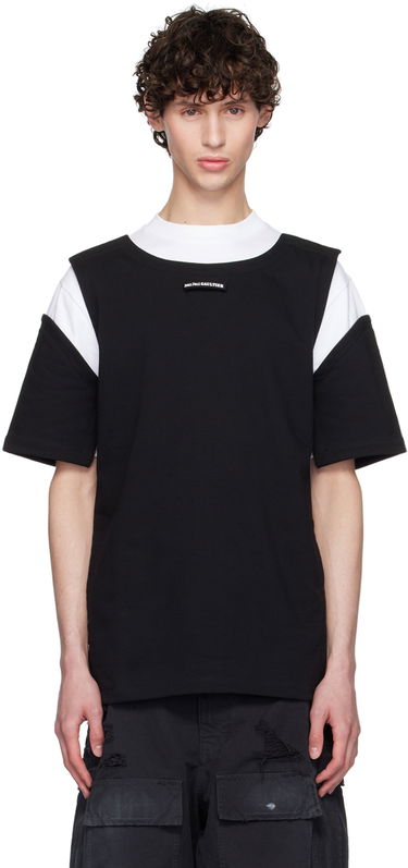 Tričko Jean Paul Gaultier Jean Paul Gaultier 'The Petit Grand' Layered T-Shirt Čierna | 24/30-F-TS086-J055-0100, 0