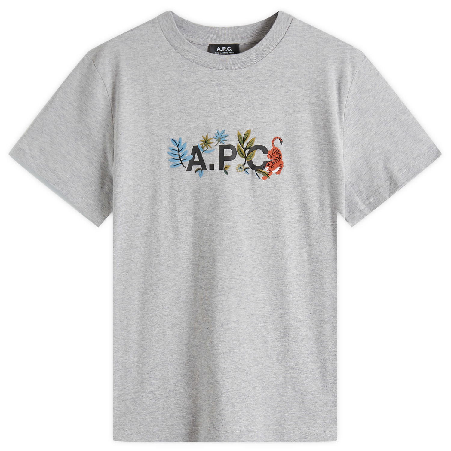 Tričko A.P.C. Men's Auguste Nature Logo T-Shirt, Size Small Šedá | COBQX-M26497-PLA, 0
