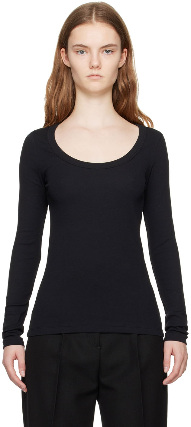 Košeľa TOTEME TOTEME Women's Classic Long Sleeve T-Shirt Čierna | 241-WRT1060-FB0094, 0