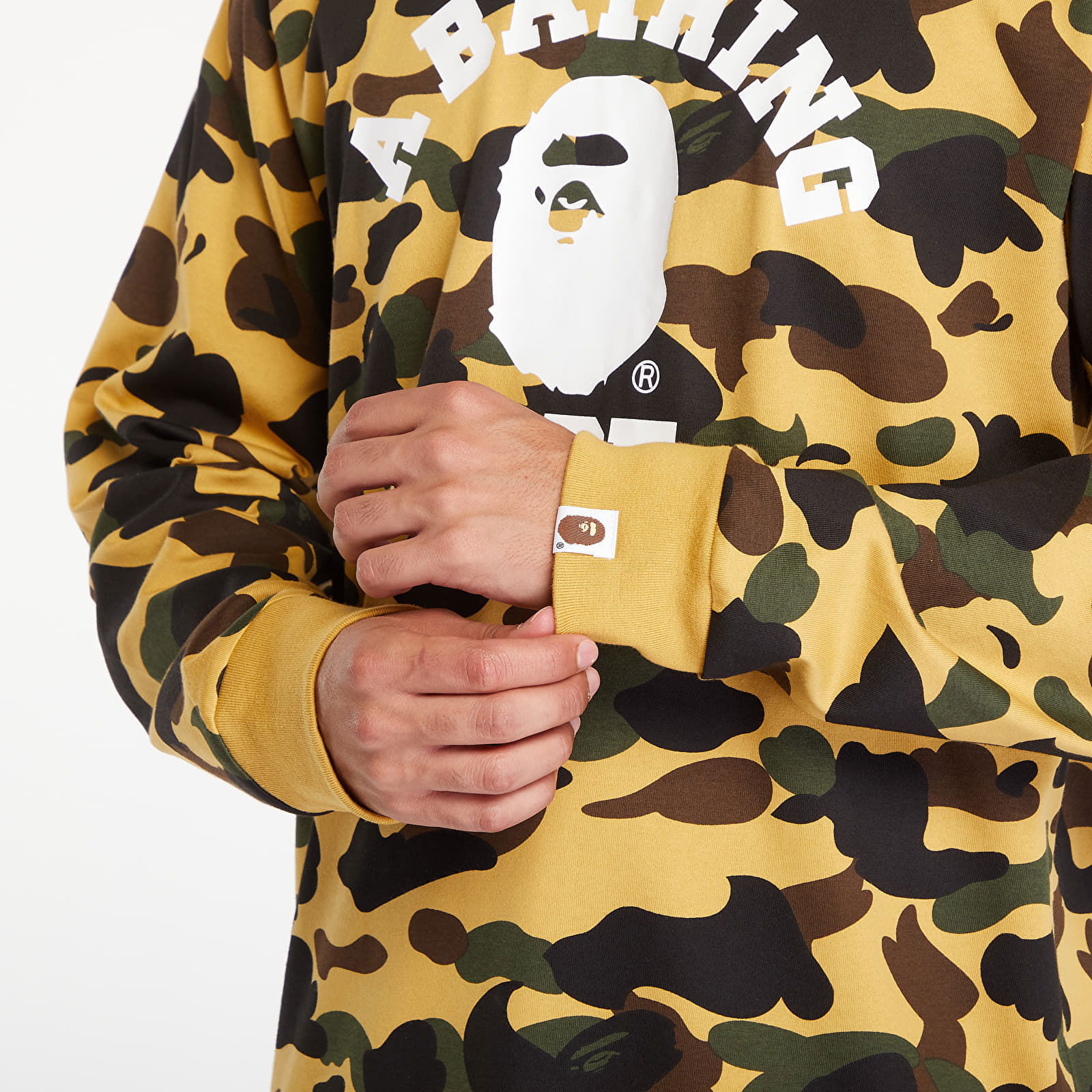 A BATHING APE 1St Camo College Long Sleeve Tee Yellow