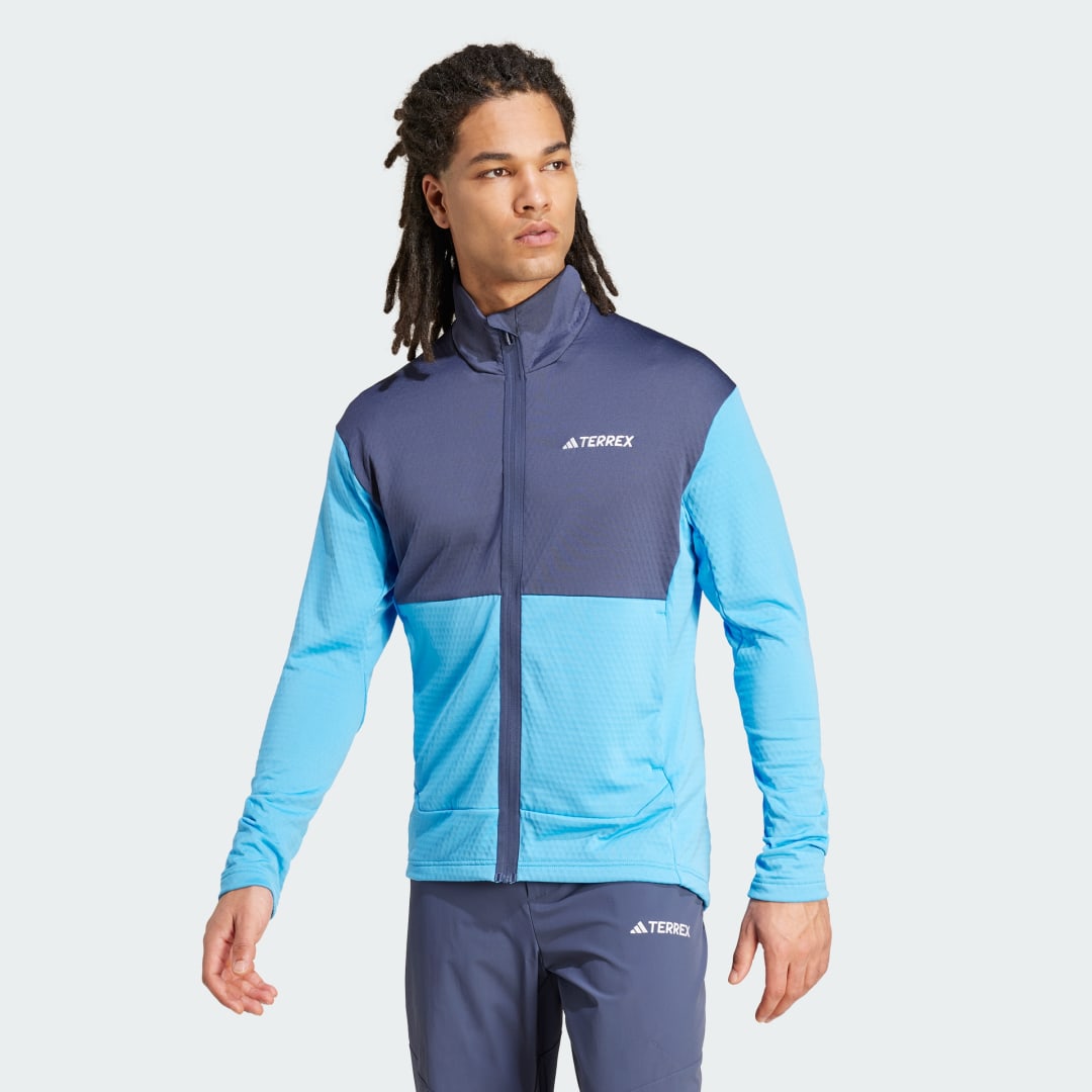Bunda adidas Performance Terrex Multi Light Fleece Full-Zip Modrá | JG6361, 1