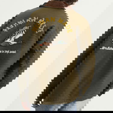 Bunda Human Made Hunting Jacket with Corduroy Collar and Utility Pockets Zelené | HM30JK021-OLV, 3