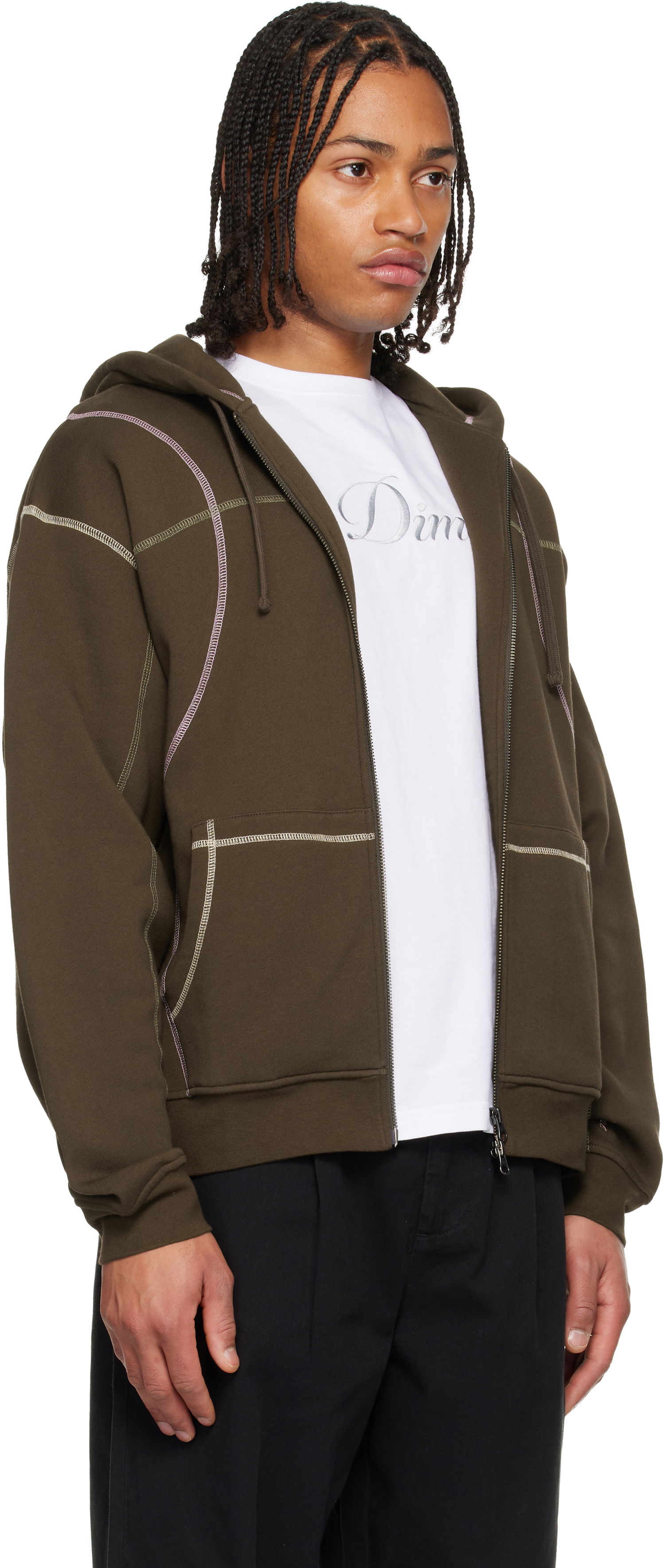 Mikina Dime Court Zip Hoodie Hnedá | DIMEHO2510BRW, 1