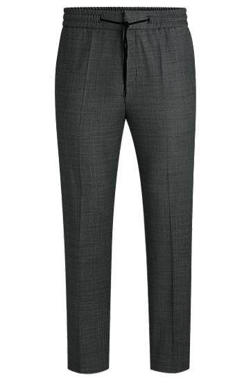 Nohavice BOSS Extra Slim Fit Micro-Patterned Stretch Trousers Šedá | 50531947, 0