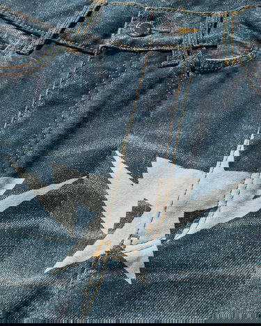 Džínsy BAPE Fake Print Star Denim Pants Modrá | 1L30150305 LIGHTINDI, 4