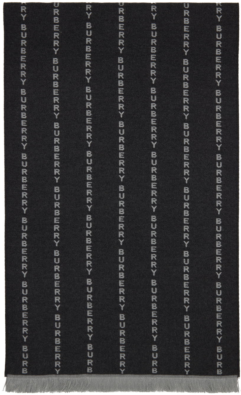 Šál Burberry Logo Pinstripe Scarf Gray Šedá | 8063998, 0