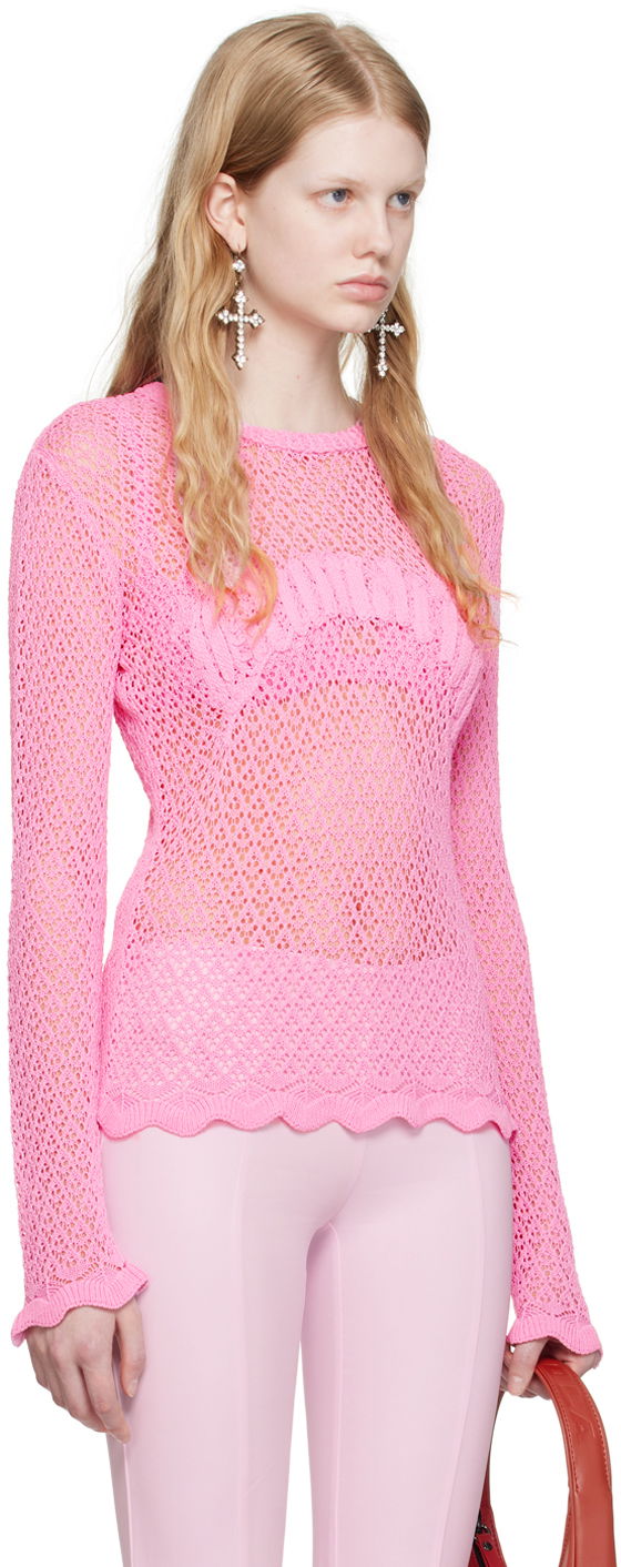Sveter Blumarine Pink Scalloped Sweater Ružová | P344M026A, 1
