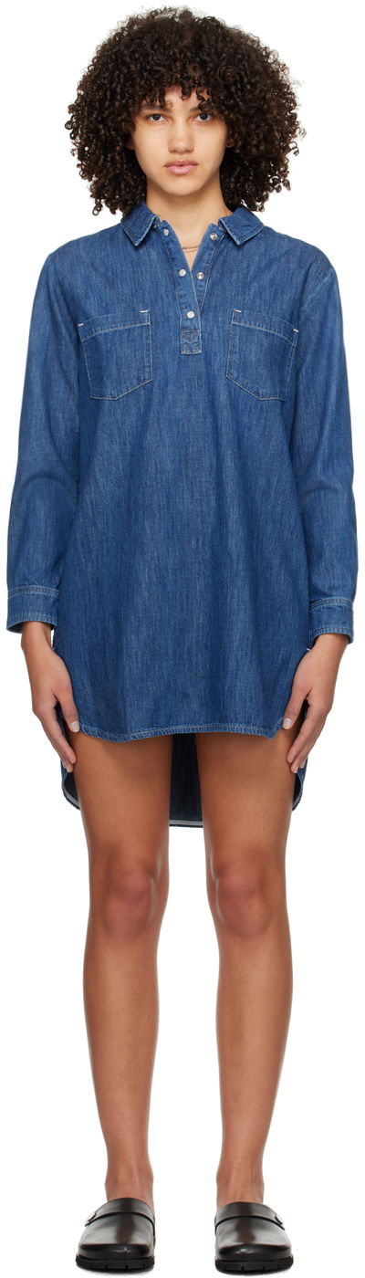 Šaty A.P.C. Texas Denim Minidress Navy | COGXF-F35071