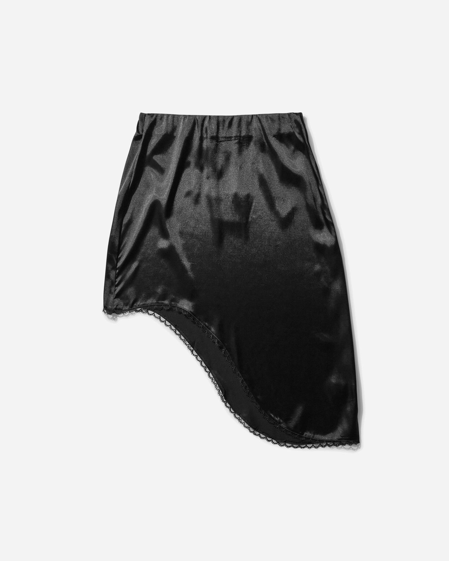 Sukňa OpéraSPORT Lea Asymmetrical Satin Mini Skirt with Lace Trim Čierna | 59SS25 BLK, 1