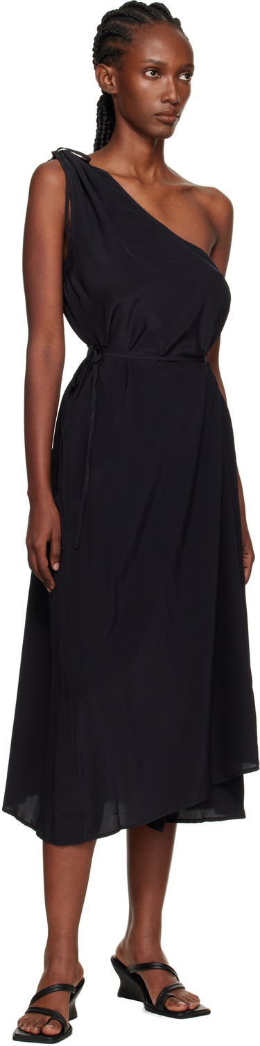 Šaty Baserange Baserange One-Shoulder Midi Dress Čierna | DRVI-SC-AU25, 3
