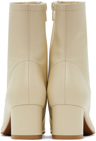 Tenisky a topánky BY FAR BY FAR Sofia Leather Block Heel Ankle Boots Béžová | 16603-05-SWHTL, 1