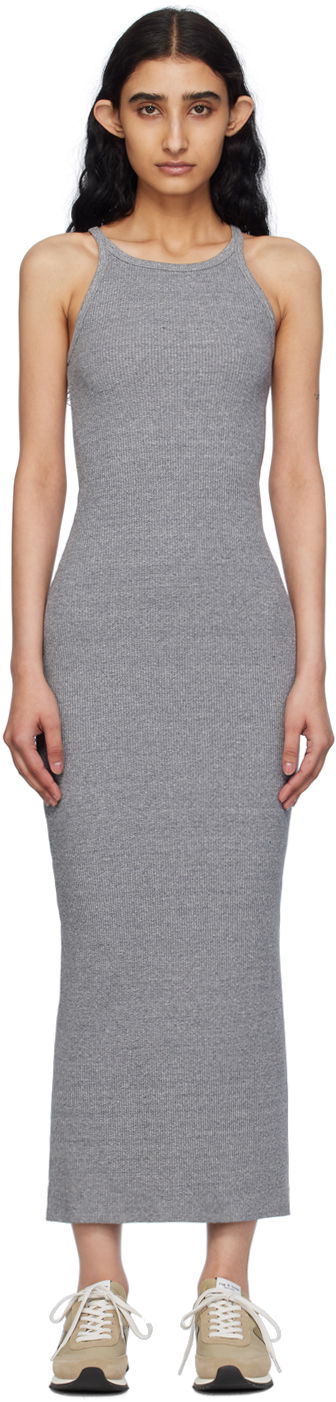 Šaty rag & bone Rag & Bone Essential Ribbed Tank Midi Dress Šedá | WCC24S3007CA07, 0
