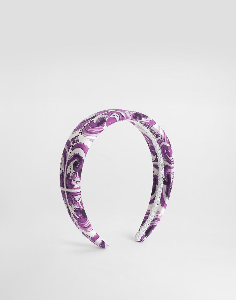 Doplnky Dolce & Gabbana Dolce & Gabbana Majolica Print Headband Fialová | LB3L54HH5EOI03TN