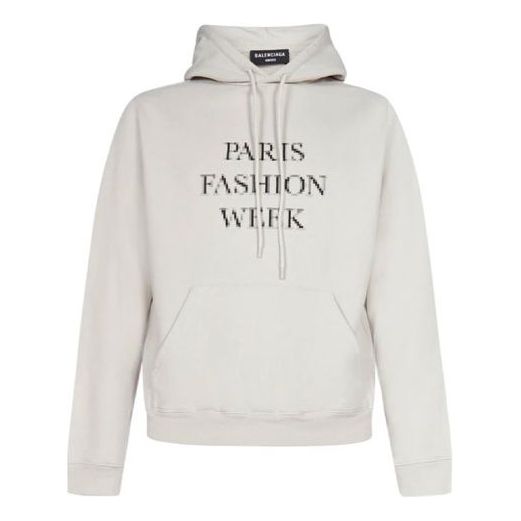Mikina Balenciaga Fashion Week Print Hoodie Béžová | 657034TKV852984