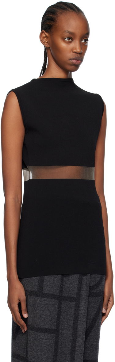 Šaty TOTEME TOTEME High-Neck Mesh-Paneled Top Čierna | 241-WRT1068-YA0028, 3