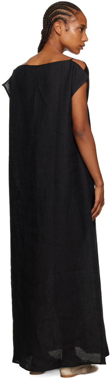 Šaty Baserange Black Linen Maxi Dress Čierna | DRLEO-HE-WI23, 2