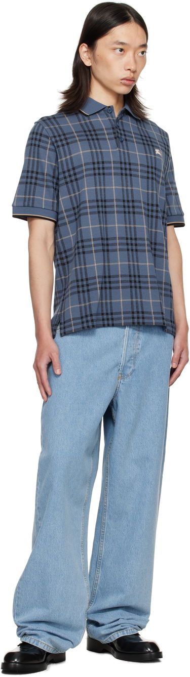 Polo tričko Burberry Burberry Check Cotton Polo Modrá | 8110104, 3