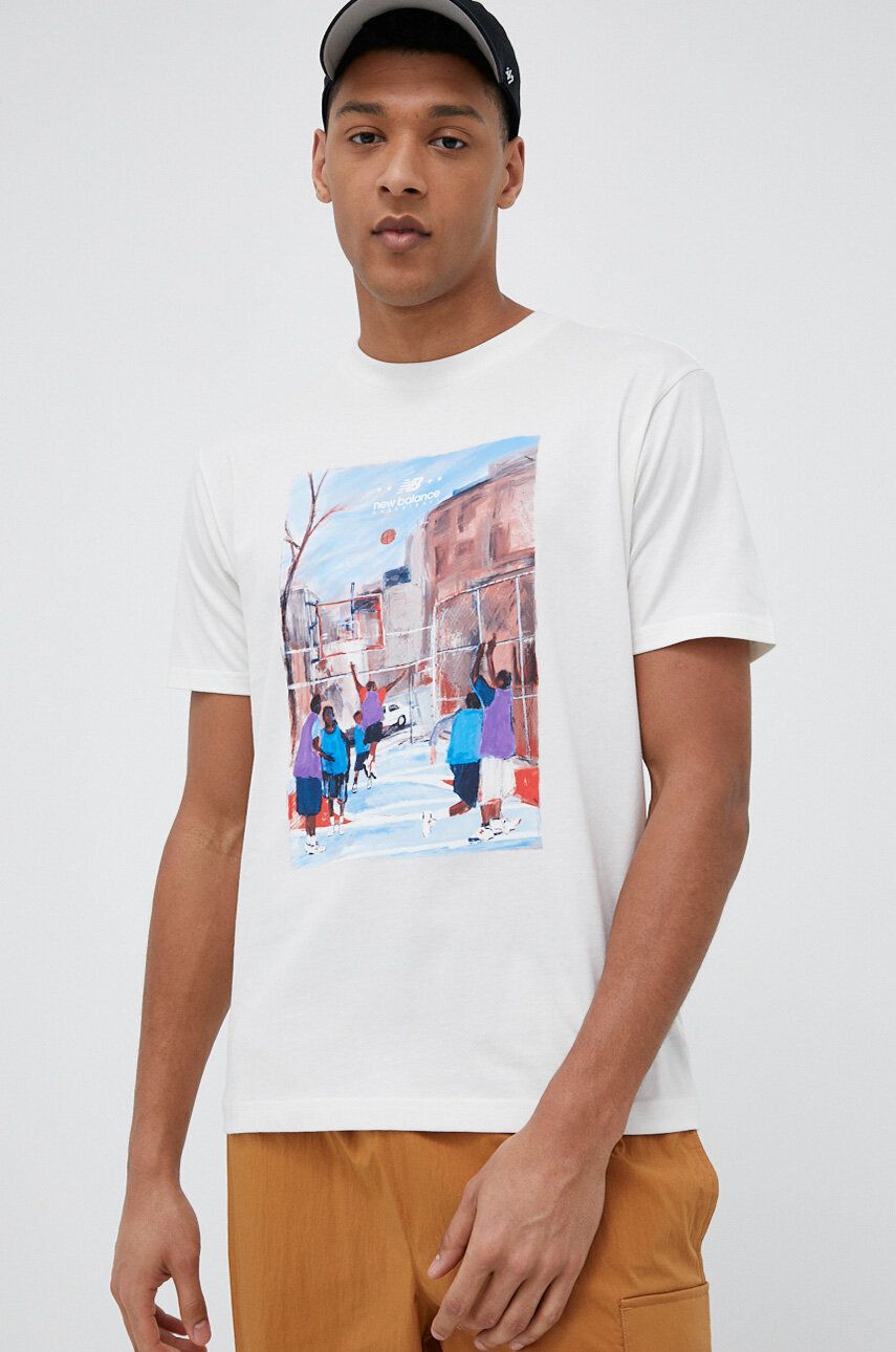 Tričko New Balance Cotton T-shirt Biela | MT31583SST, 0