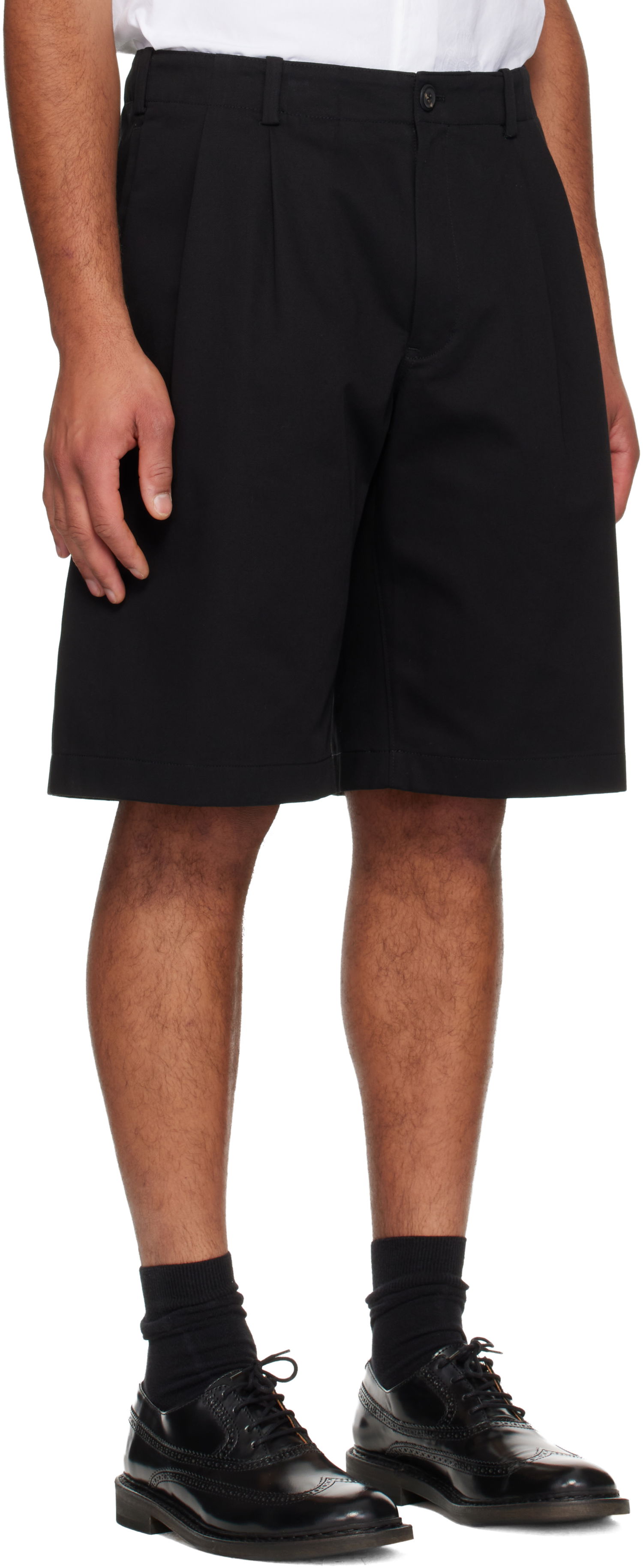 Šortky OUR LEGACY Pleated Ponte Shorts Čierna | M4254PT, 1