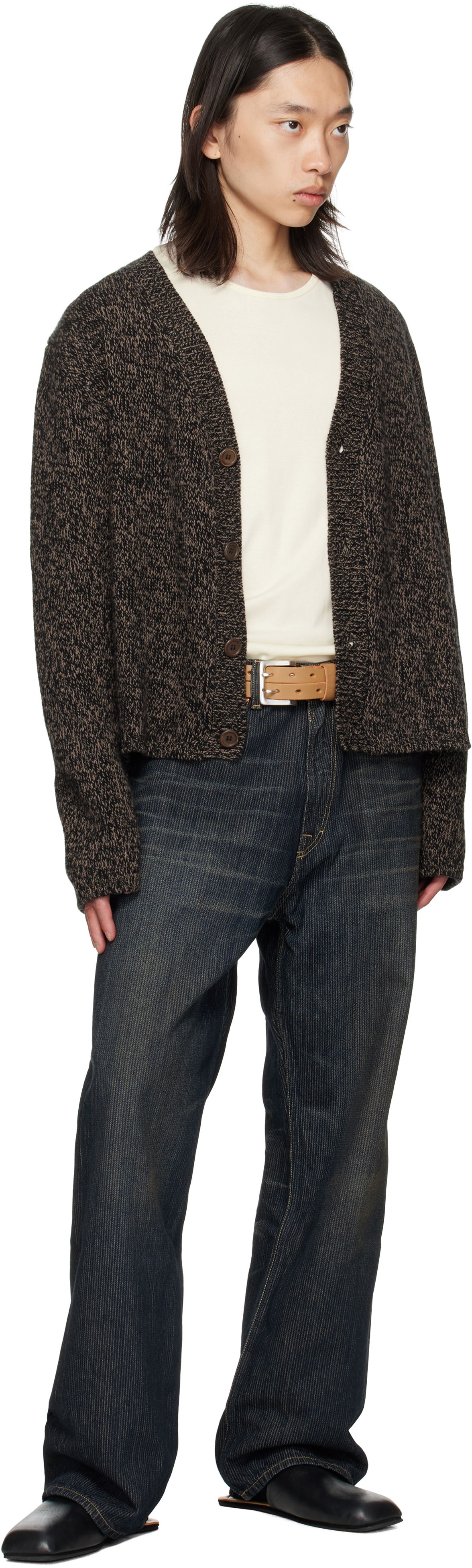 Opasok OUR LEGACY Leather Split Belt with Double-Prong Buckle Hnedá | A4258SOS, 1