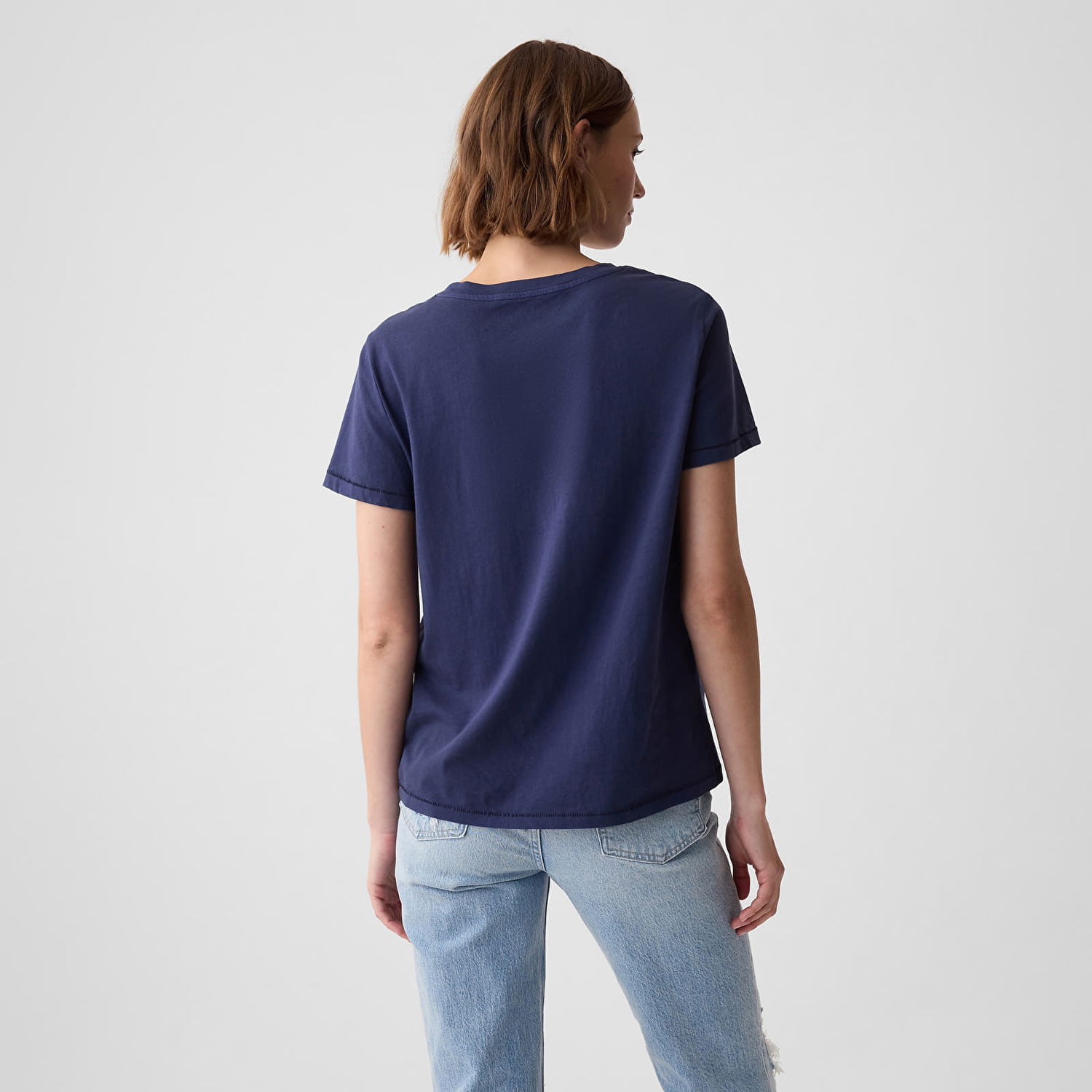 Tričko GAP Basic Crewneck Tee Navy Uniform Navy | 795346-03, 1