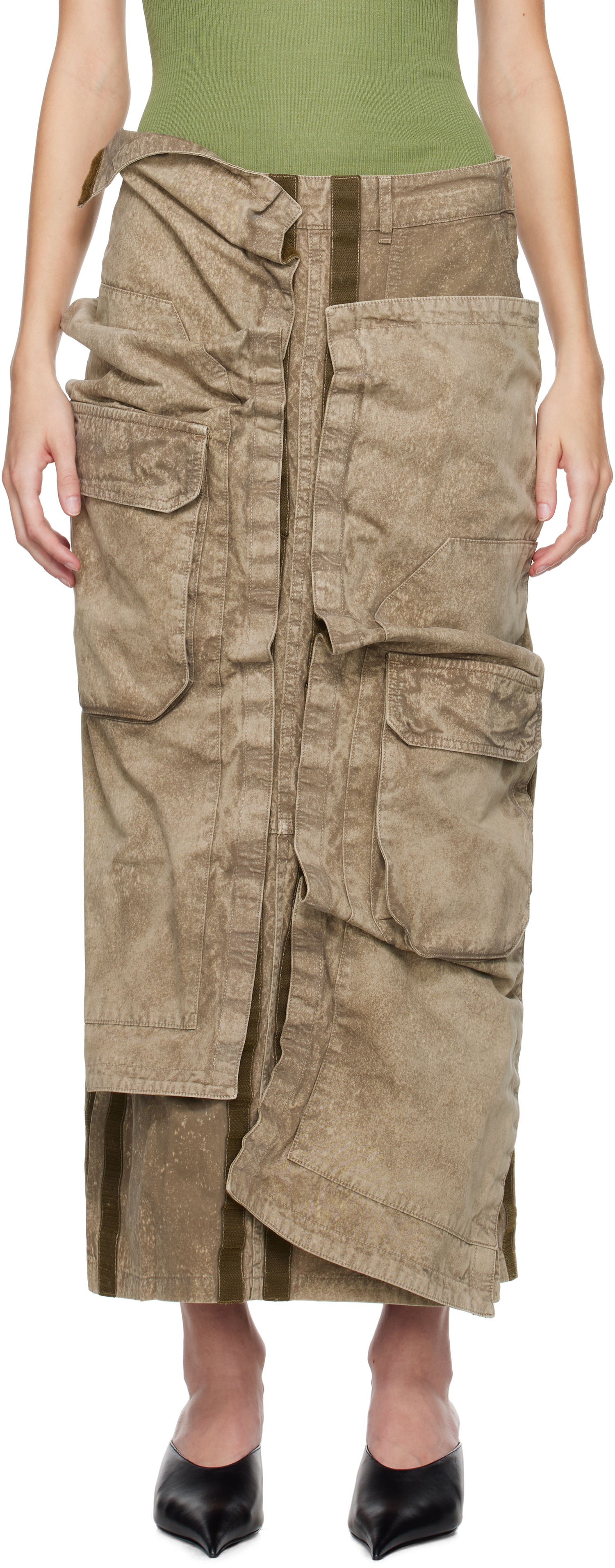 Sukňa Y/PROJECT Khaki Cargo Pocket Midi Skirt Béžová | 103SK001, 0