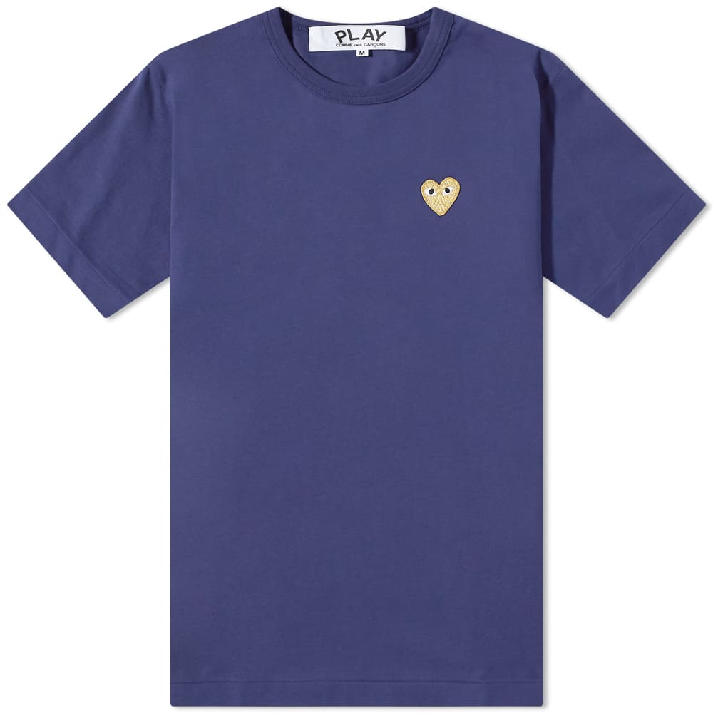 Tričko Comme des Garçons Play Gold Heart Logo Tee Navy | P1T216-2, 0