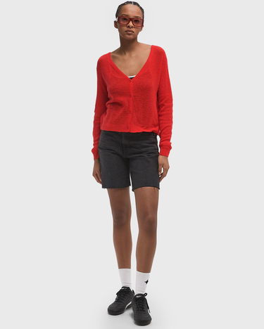 Sveter American Vintage American Vintage Knit Cropped Cardigan Červená | DUM19AE25-PASSION, 1