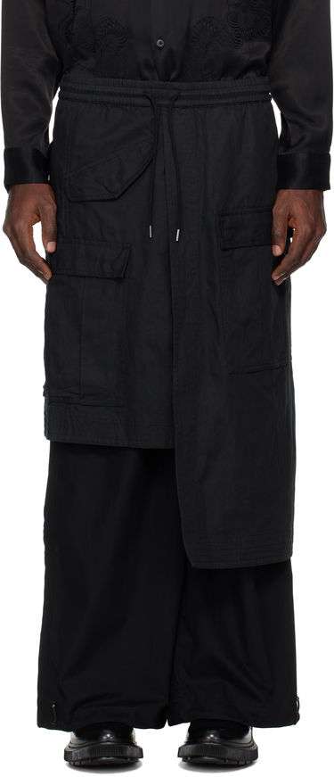 Cargo nohavice Maharishi Maharishi Asymmetrical Hakama Track Cargo Pants Čierna | 6027, 0
