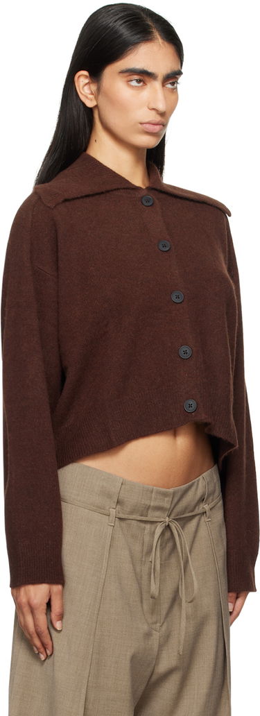Sveter Loulou de Saison Loulou de Saison Sao Cropped Cardigan Hnedá | SAO, 1