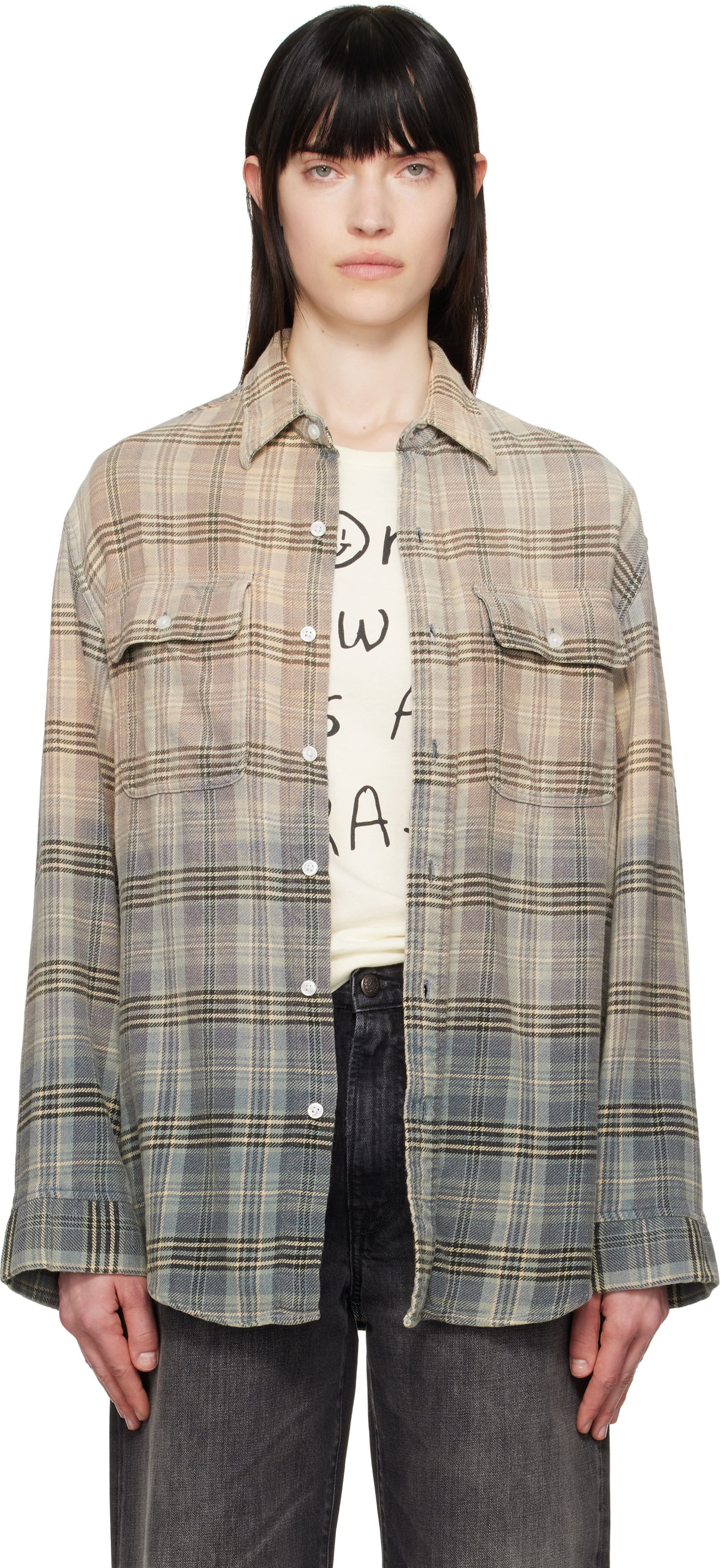 Košeľa R13 R13 Relaxed Plaid Work Shirt Rôznofarebný | R13WR266-R458B, 0