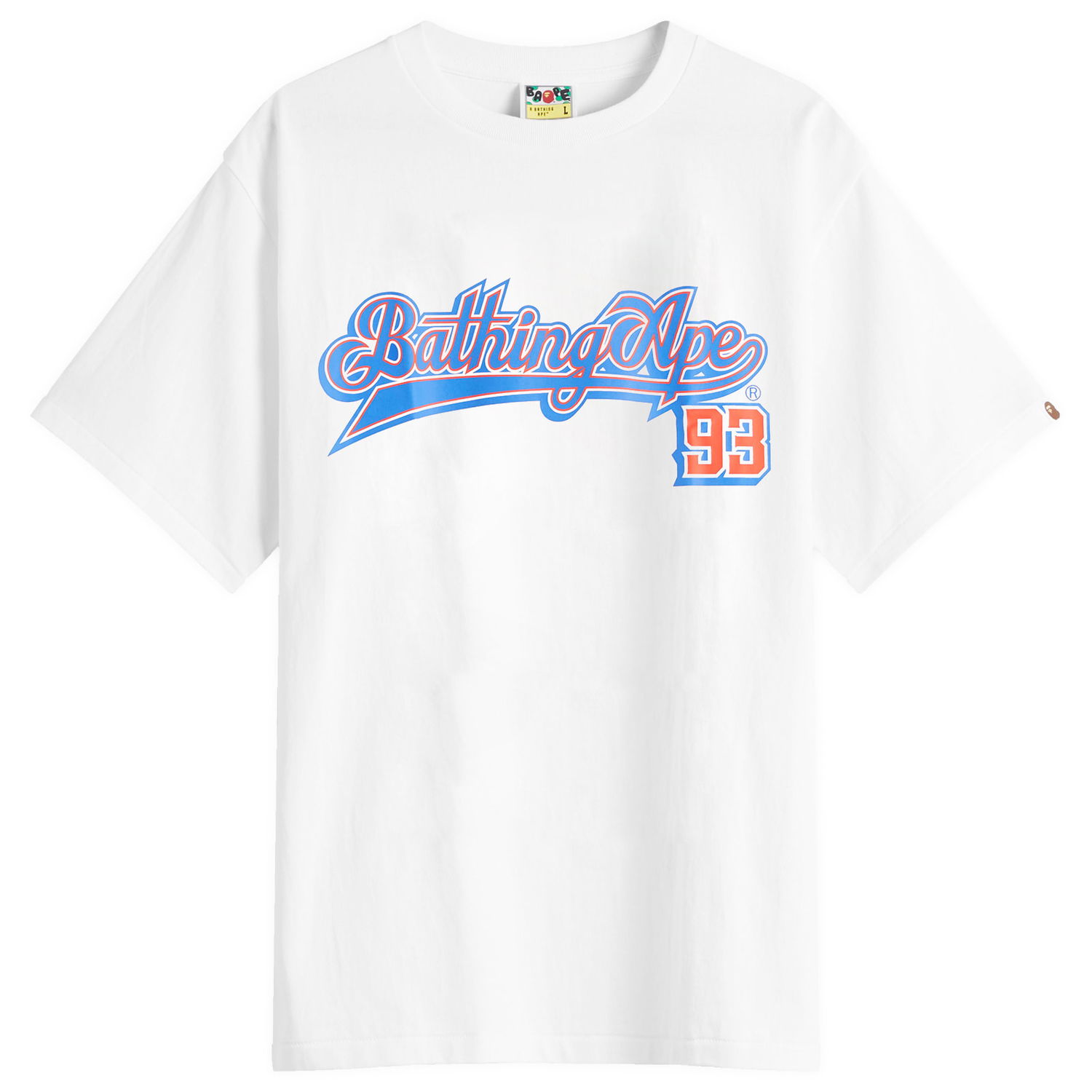 Tričko BAPE Bathing Ape Baseball Logo T-Shirt, Size Large Biela | 001TEL301056M-WBK, 1