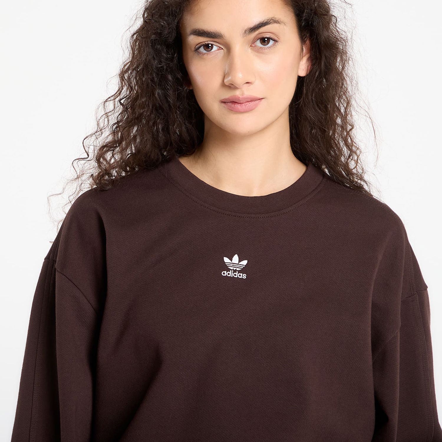 Mikina adidas Originals Essentials Oversized French Terry Sweatshirt Hnedá | KD9120, 1