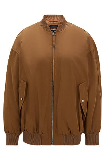 Bomber bunda BOSS Water-Repellent Bomber Jacket Hnedá | 50518470, 0