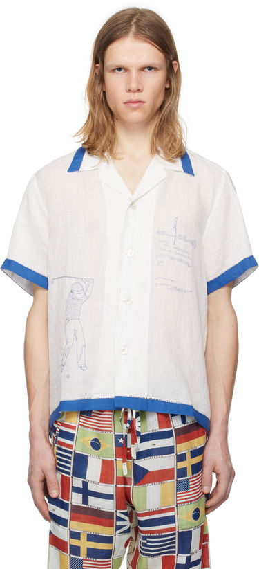 Košeľa Bode Bode Club Champion Linen Golf Print Shirt Biela | MRS25SH008, 0