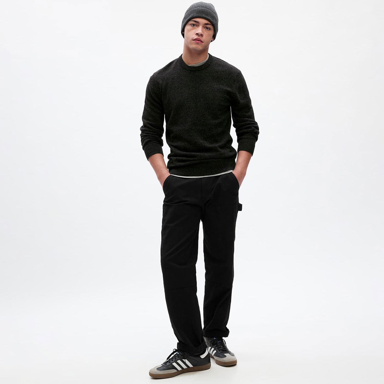 Sveter GAP Sweater Warmest Crew Charcoal S Čierna | 810794-01, 0