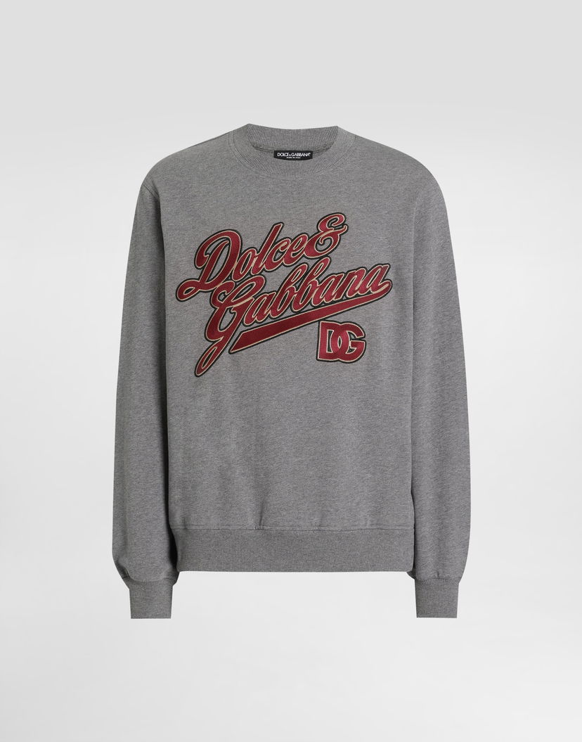 Mikina Dolce & Gabbana Dolce & Gabbana Embroidered Cotton Sweatshirt Šedá | G9ABJZG7PFVS8291