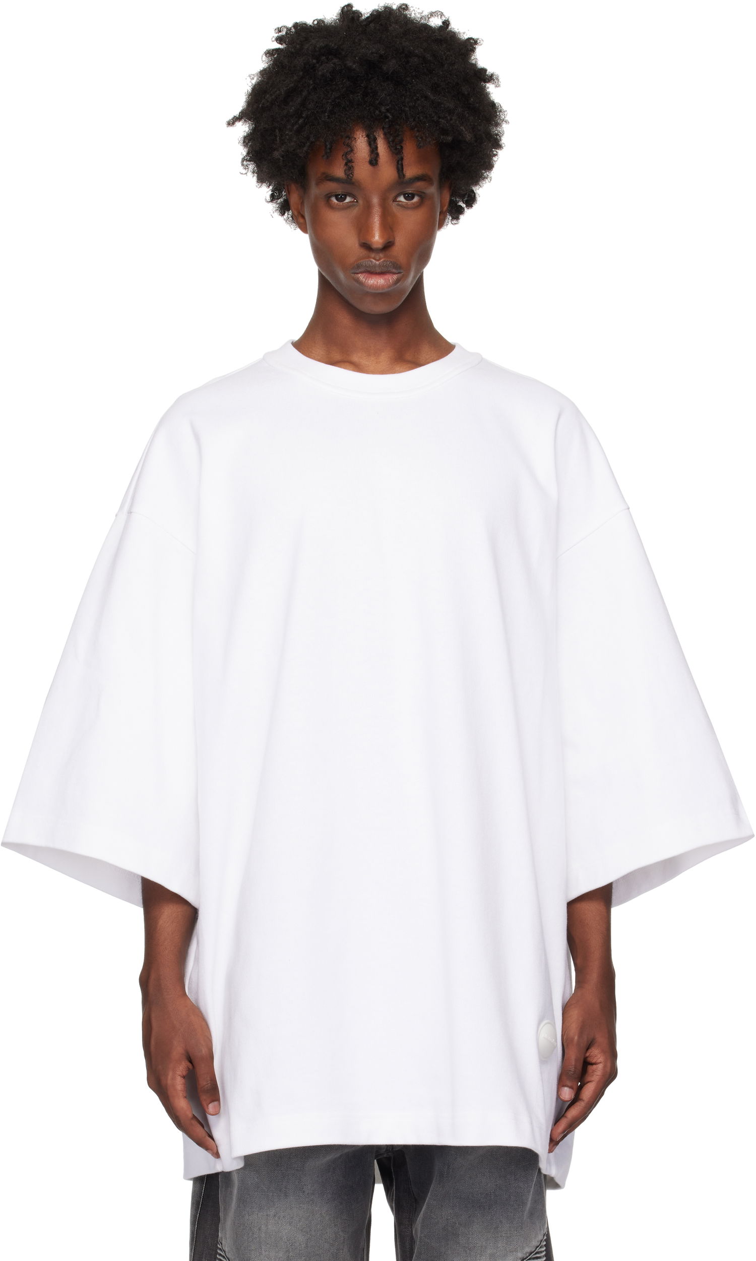 Tričko Alexander Wang Oversized Drop-Sleeve T-shirt Biela | UCC4241710, 0