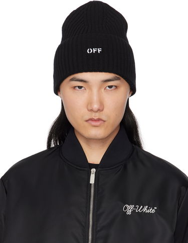 Kulicha Off-White Loose Knit Stamp Beanie Čierna | OMLC030C99KNI0021001, 0