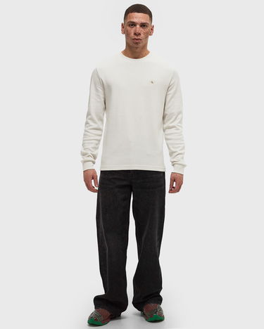 Sveter CALVIN KLEIN Calvin Klein Jeans Woven Label Waffle Long Sleeve T-Shirt Biela | J30J327117YBI, 1