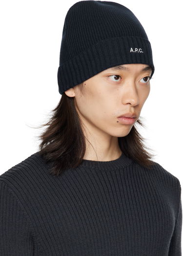 Kulicha A.P.C. A.P.C. Colin Ribbed Knit Beanie Čierna | WVBCZ-M25091, 1