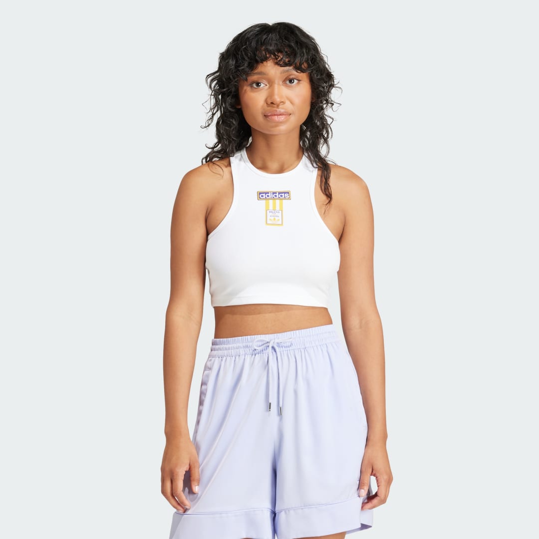 Tielko adidas Performance Cropped Tank Top Biela | IS2434, 0