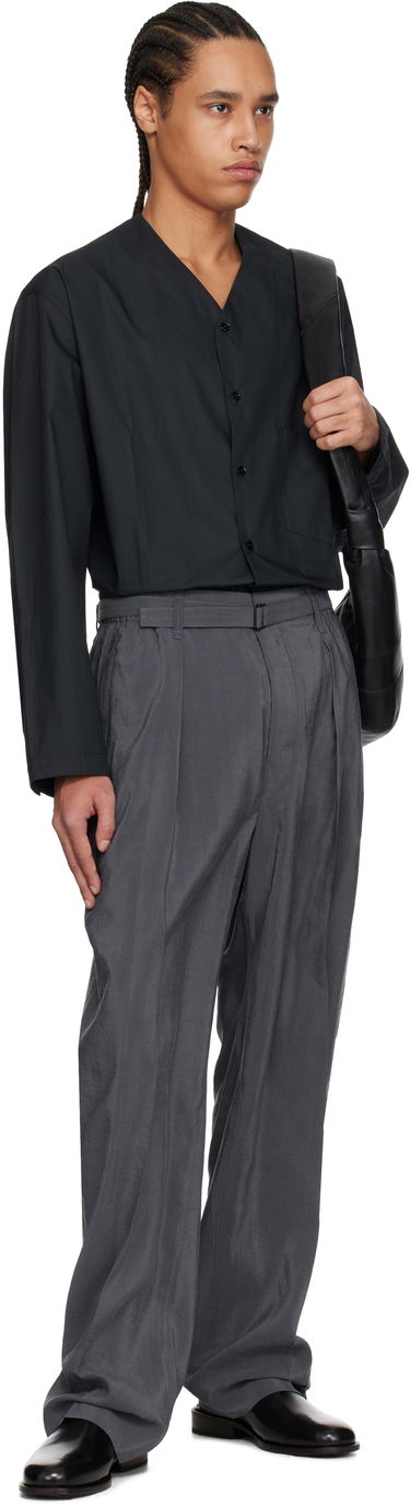 Košeľa LEMAIRE Lemaire V-Neck Button-Up Shirt Čierna | SH1144 LF588, 4